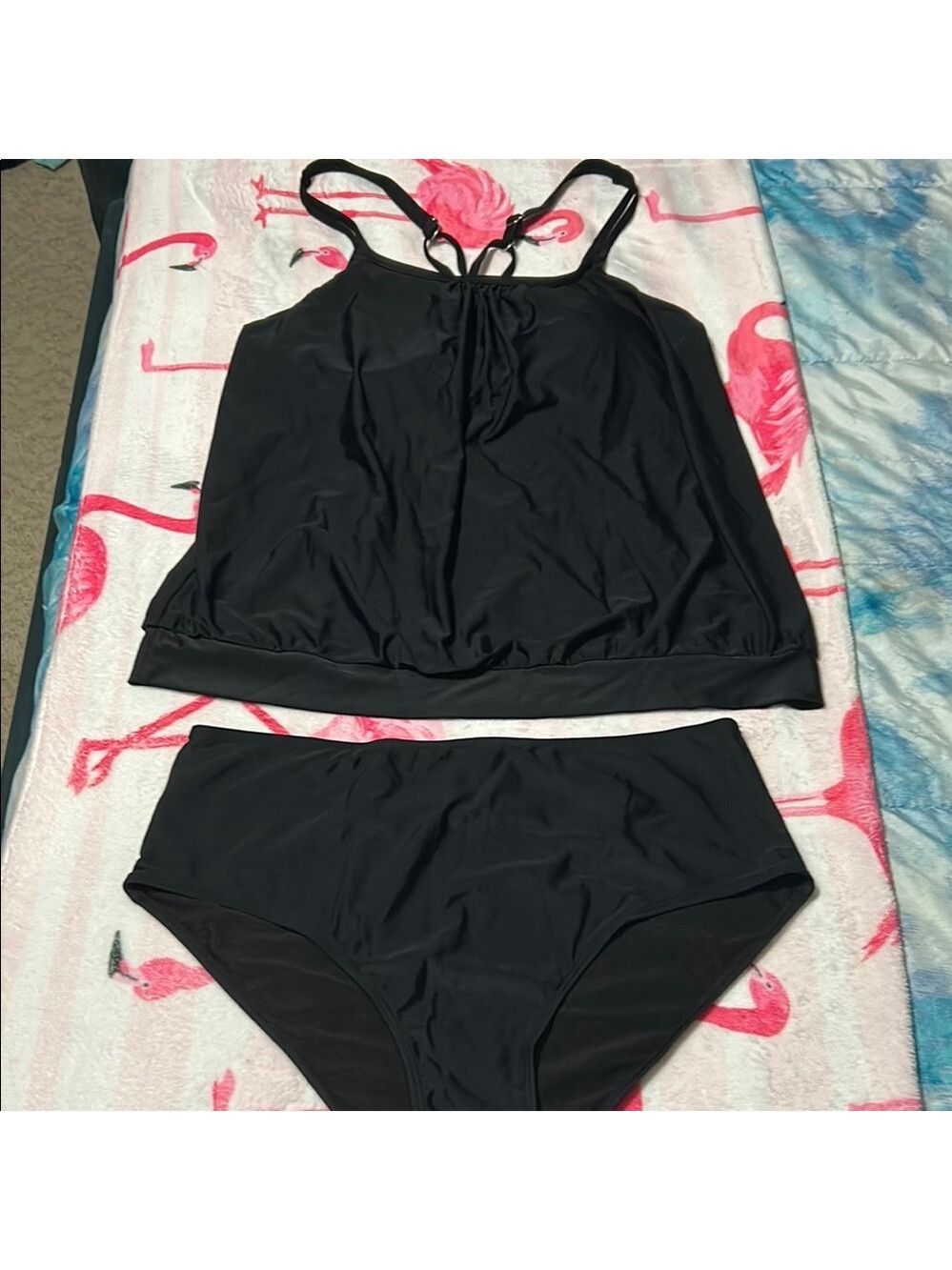 Black Tankini Swimsuit Set
